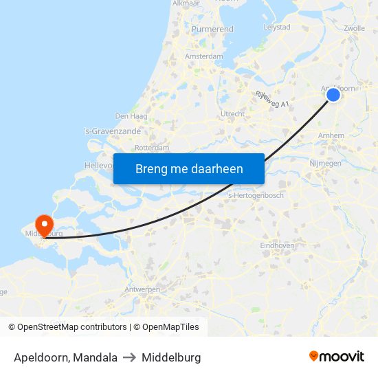 Apeldoorn, Mandala to Middelburg map