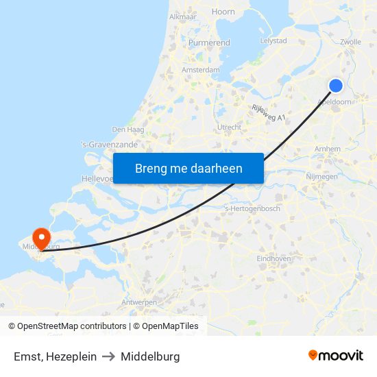 Emst, Hezeplein to Middelburg map