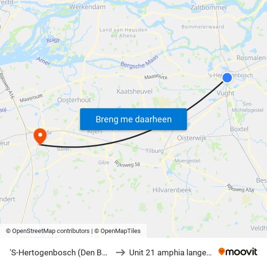'S-Hertogenbosch (Den Bosch) to Unit 21 amphia langendijk map