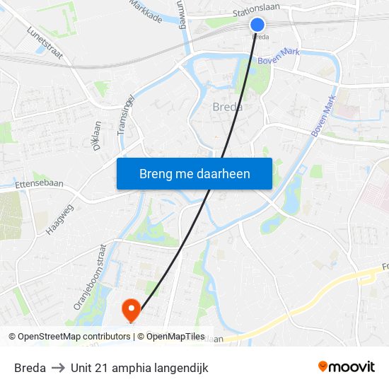 Breda to Unit 21 amphia langendijk map
