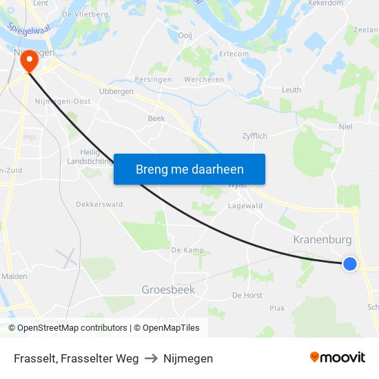 Frasselt, Frasselter Weg to Nijmegen map