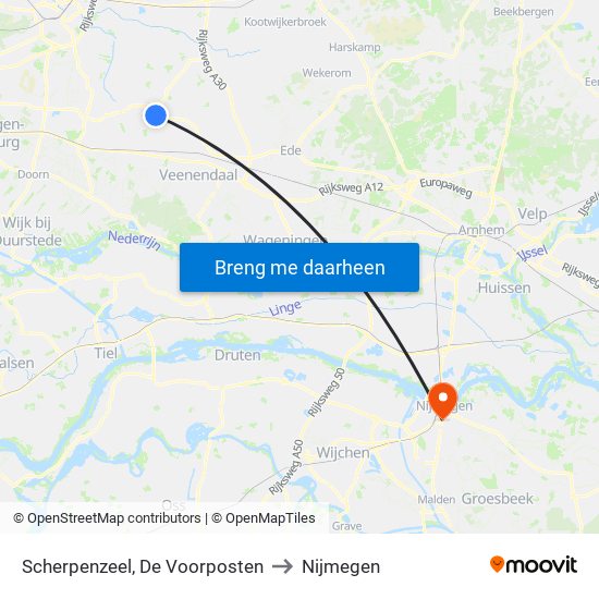 Scherpenzeel, De Voorposten to Nijmegen map