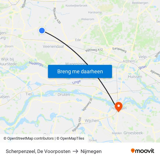 Scherpenzeel, De Voorposten to Nijmegen map