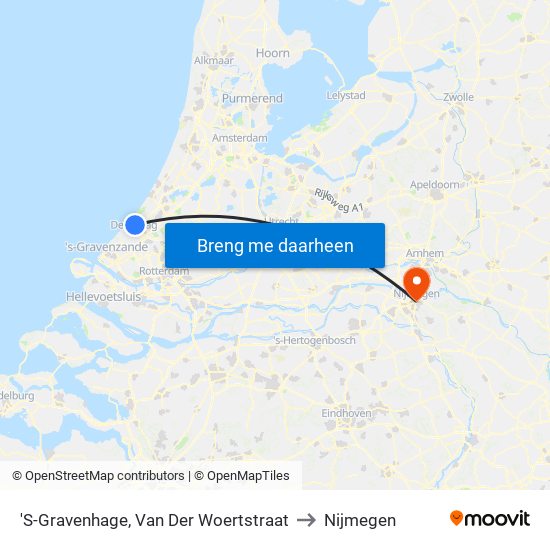 'S-Gravenhage, Van Der Woertstraat to Nijmegen map