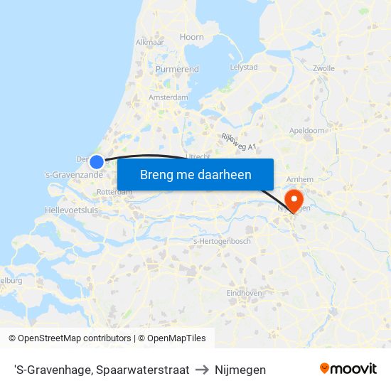 'S-Gravenhage, Spaarwaterstraat to Nijmegen map