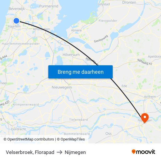 Velserbroek, Florapad to Nijmegen map