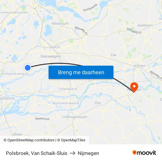 Polsbroek, Van Schaik-Sluis to Nijmegen map