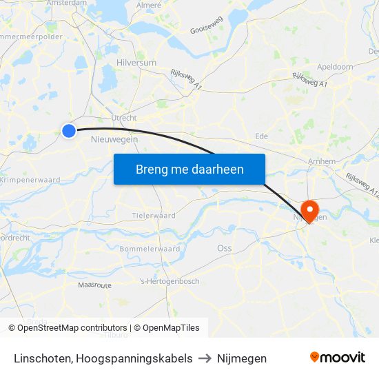 Linschoten, Hoogspanningskabels to Nijmegen map