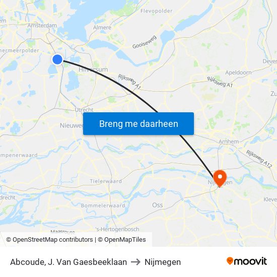 Abcoude, J. Van Gaesbeeklaan to Nijmegen map