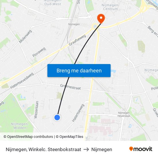 Nijmegen, Winkelc. Steenbokstraat to Nijmegen map