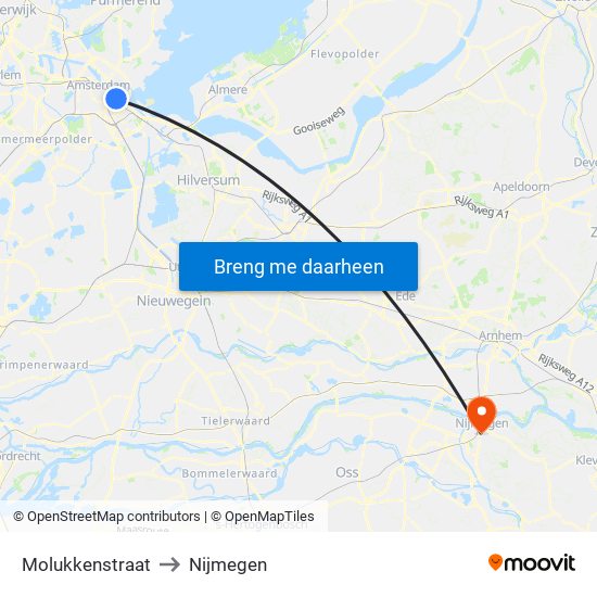 Molukkenstraat to Nijmegen map