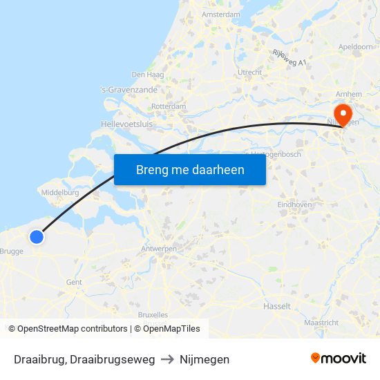 Draaibrug, Draaibrugseweg to Nijmegen map