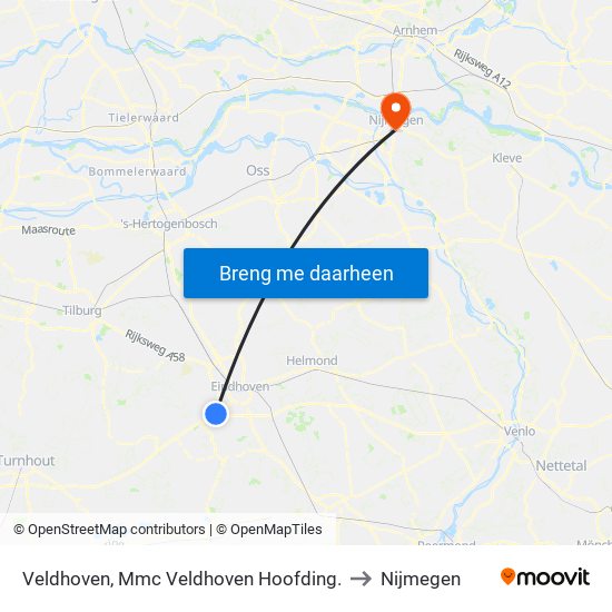 Veldhoven, Mmc Veldhoven Hoofding. to Nijmegen map
