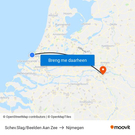 Schev.Slag/Beelden Aan Zee to Nijmegen map