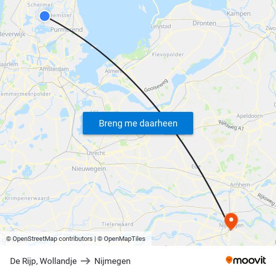De Rijp, Wollandje to Nijmegen map