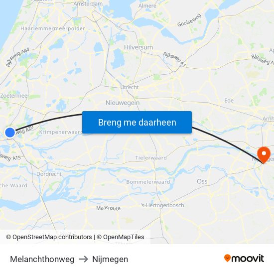 Melanchthonweg to Nijmegen map