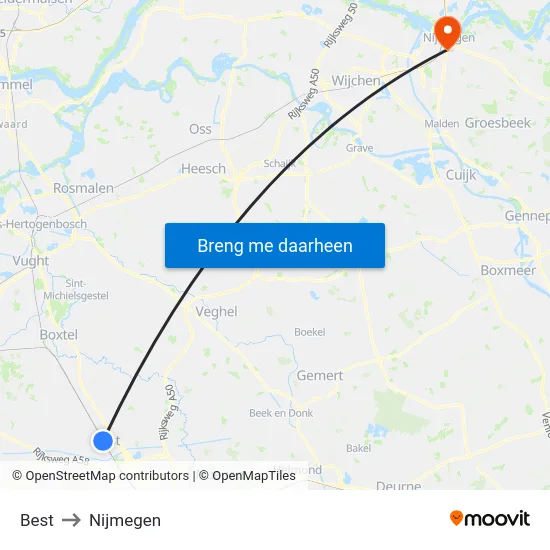 Best to Nijmegen map