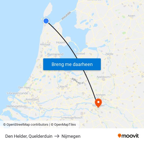 Den Helder, Quelderduin to Nijmegen map