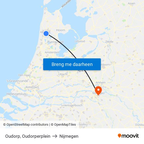 Oudorp, Oudorperplein to Nijmegen map