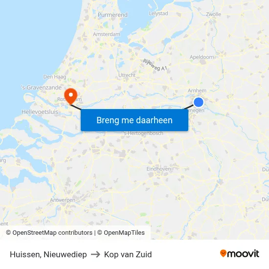 Huissen, Nieuwediep to Kop van Zuid map