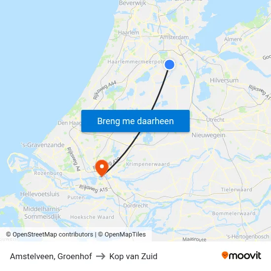 Amstelveen, Groenhof to Kop van Zuid map