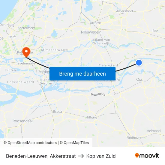 Beneden-Leeuwen, Akkerstraat to Kop van Zuid map