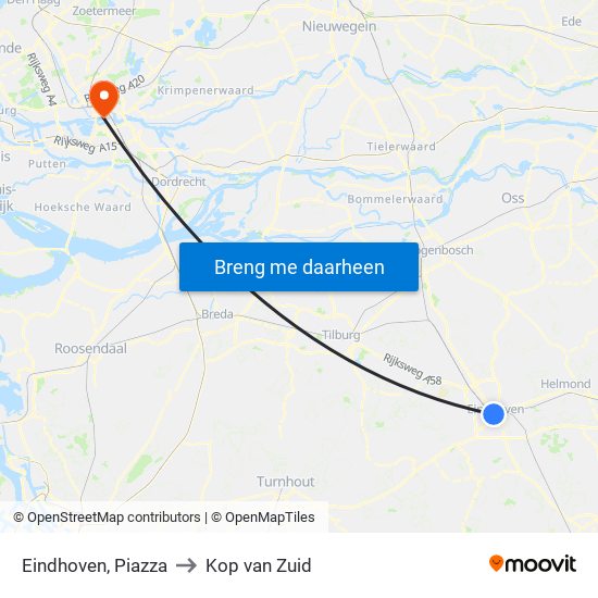Eindhoven, Piazza to Kop van Zuid map