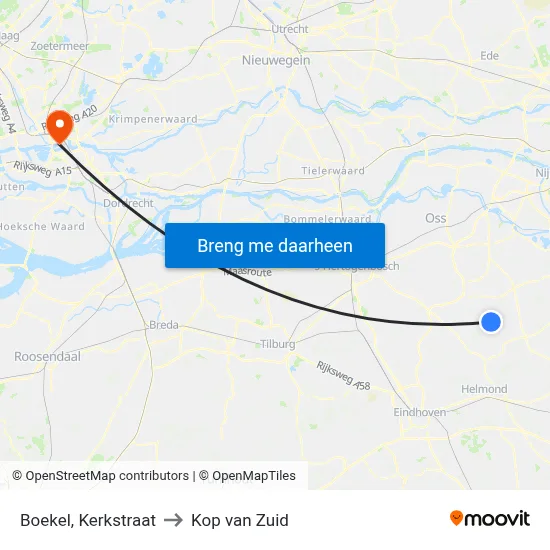 Boekel, Kerkstraat to Kop van Zuid map
