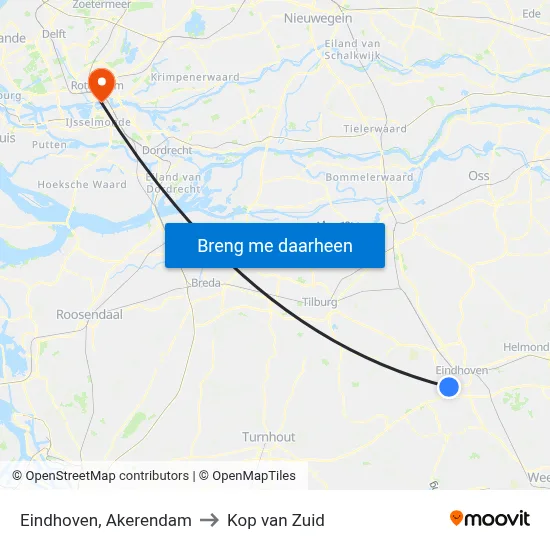 Eindhoven, Akerendam to Kop van Zuid map