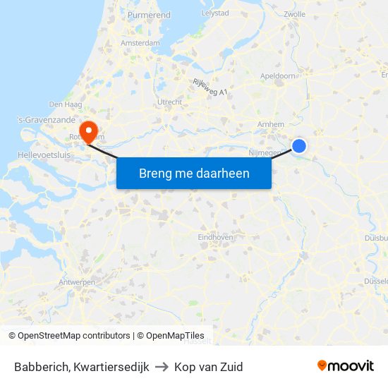 Babberich, Kwartiersedijk to Kop van Zuid map