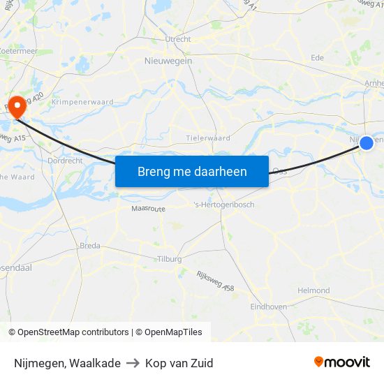 Nijmegen, Waalkade to Kop van Zuid map