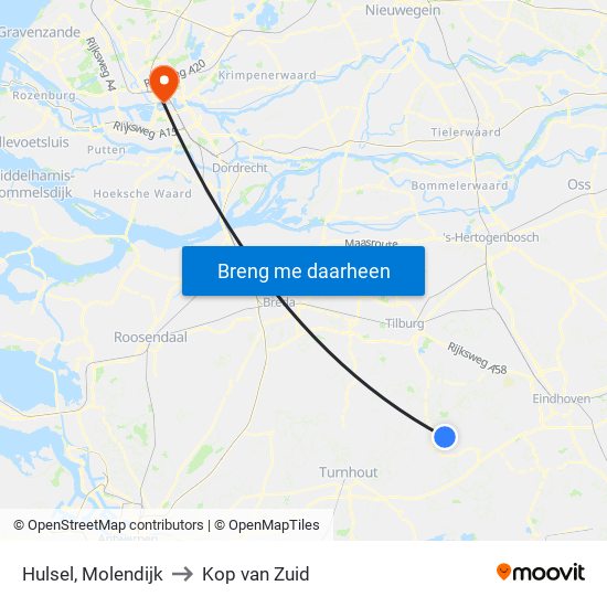 Hulsel, Molendijk to Kop van Zuid map