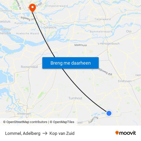 Lommel, Adelberg to Kop van Zuid map
