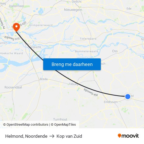 Helmond, Noordende to Kop van Zuid map