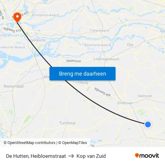 De Hutten, Heibloemstraat to Kop van Zuid map