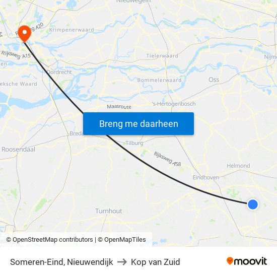 Someren-Eind, Nieuwendijk to Kop van Zuid map