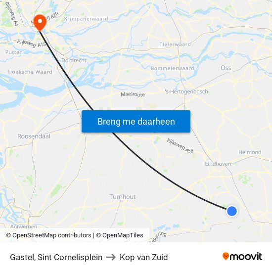 Gastel, Sint Cornelisplein to Kop van Zuid map