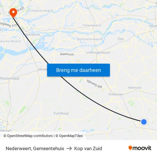 Nederweert, Gemeentehuis to Kop van Zuid map