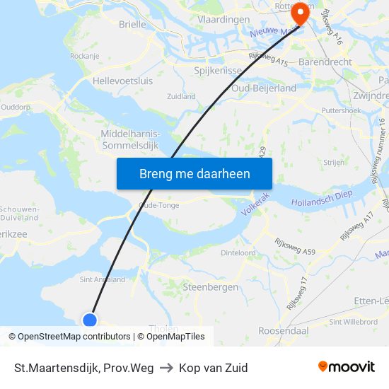 St.Maartensdijk, Prov.Weg to Kop van Zuid map