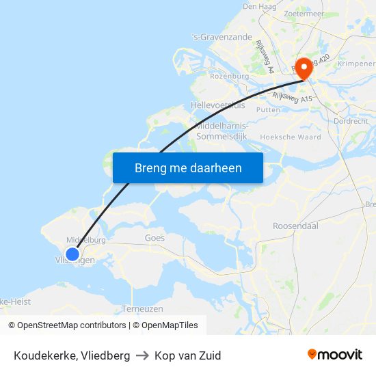 Koudekerke, Vliedberg to Kop van Zuid map