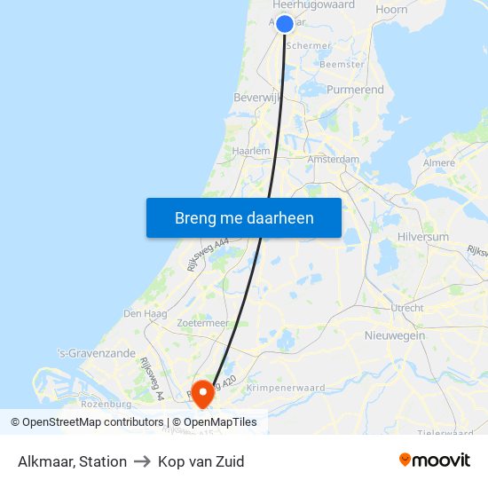 Alkmaar, Station to Kop van Zuid map