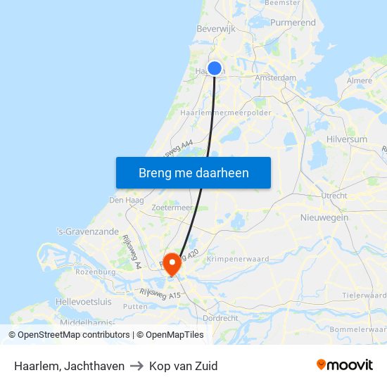 Haarlem, Jachthaven to Kop van Zuid map