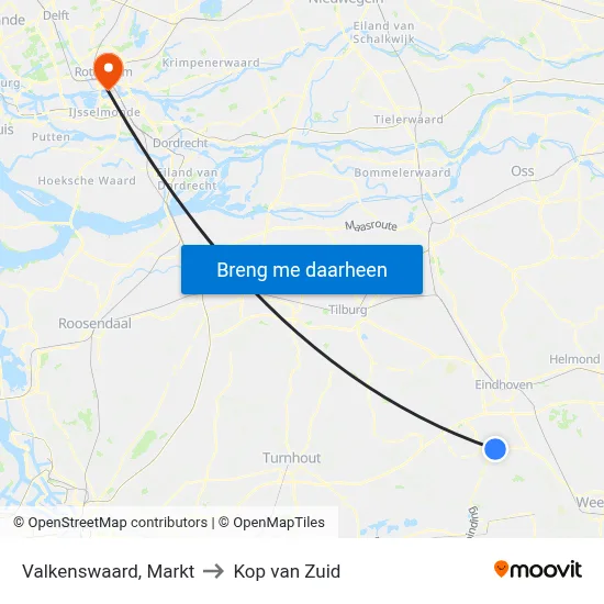 Valkenswaard, Markt to Kop van Zuid map