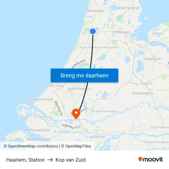 Haarlem, Station to Kop van Zuid map