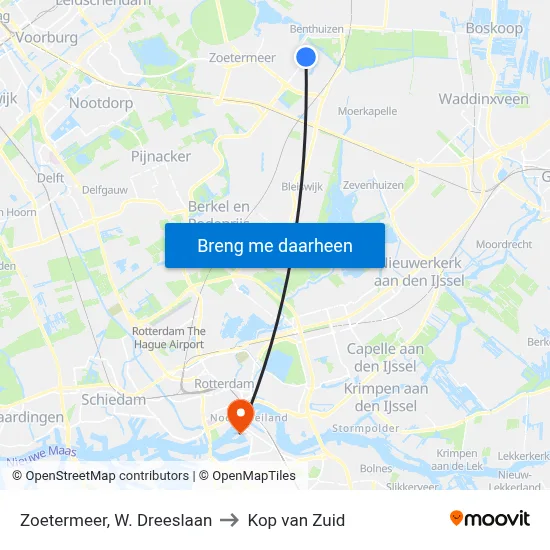 Zoetermeer, W. Dreeslaan to Kop van Zuid map