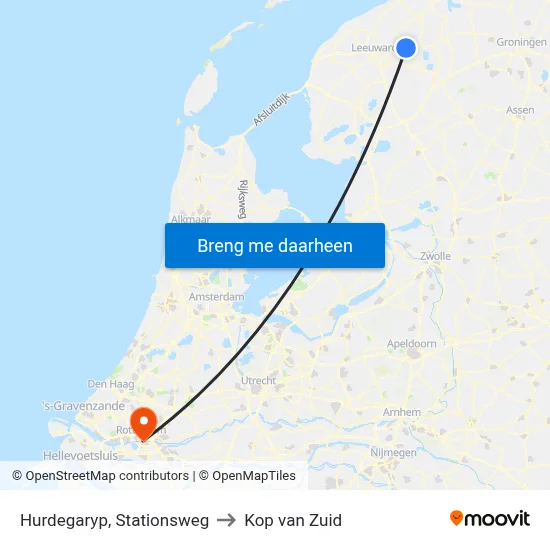 Hurdegaryp, Stationsweg to Kop van Zuid map