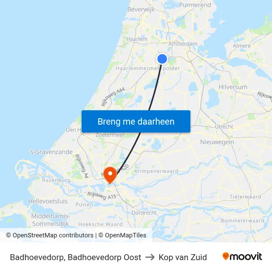 Badhoevedorp, Badhoevedorp Oost to Kop van Zuid map