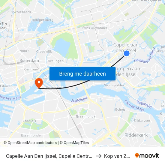 Capelle Aan Den Ijssel, Capelle Centrum to Kop van Zuid map