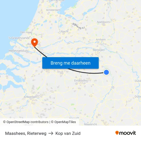 Maashees, Rieterweg to Kop van Zuid map