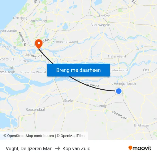 Vught, De Ijzeren Man to Kop van Zuid map